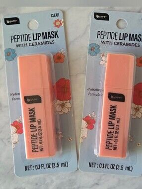 b.pure Peptide Lip Mask with Ceramides Clear Set of 2 New